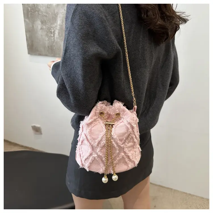 Navy Blue Drawstring Bucket Bag for Women — feature 18