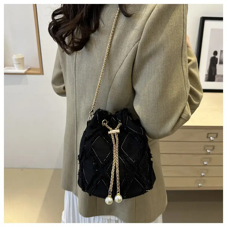 Navy Blue Drawstring Bucket Bag for Women — feature 23