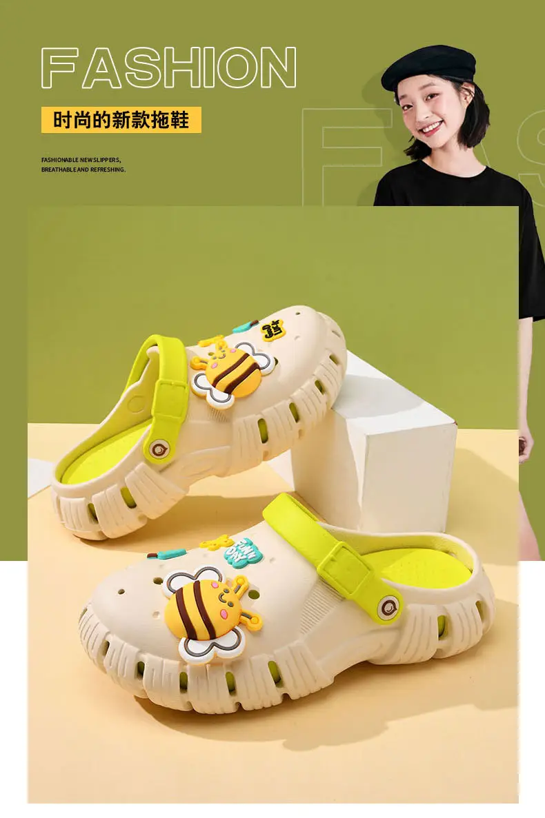 Thick-soled hole shoes women's summer non-slip breathable slippers cartoon EVA breathable wear-resistant non-smelly feet outside wear sandals — feature 3