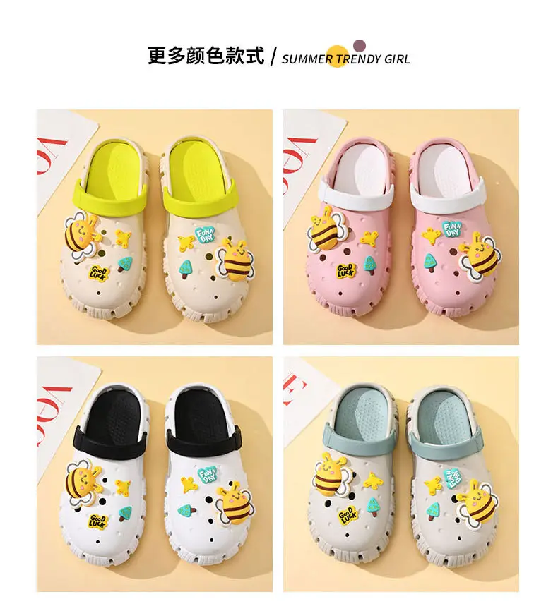 Thick-soled hole shoes women's summer non-slip breathable slippers cartoon EVA breathable wear-resistant non-smelly feet outside wear sandals — feature 8