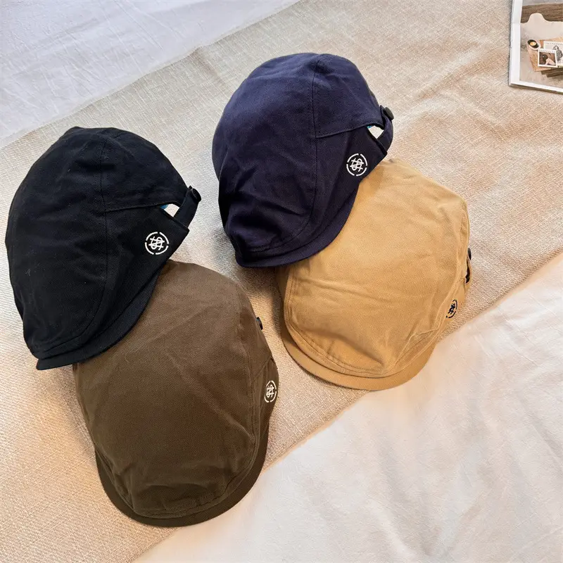 Women's Brown Retro Beret Face Cap Small Fashion - Image 2