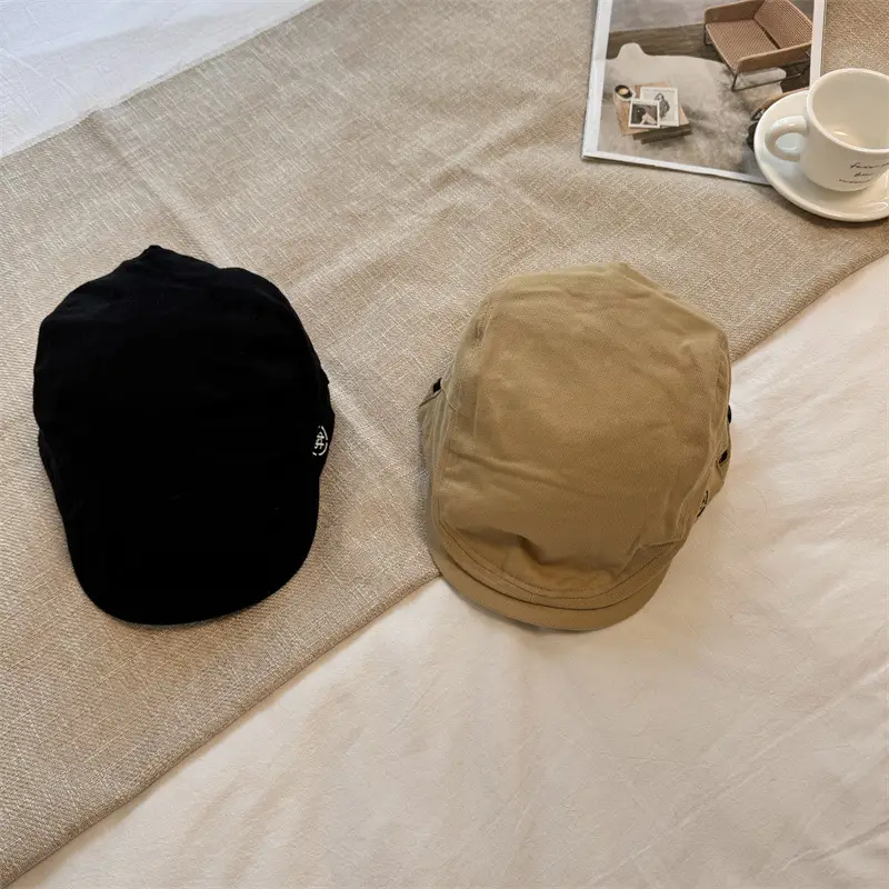 Women's Brown Retro Beret Face Cap Small Fashion - Image 5