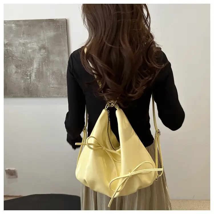 Women's White Bow Shoulder Bag 2024 Casual Large Capacity — feature 15