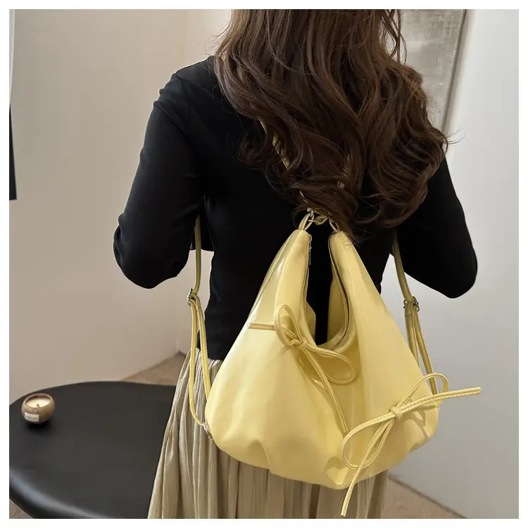 Women's White Bow Shoulder Bag 2024 Casual Large Capacity — feature 16