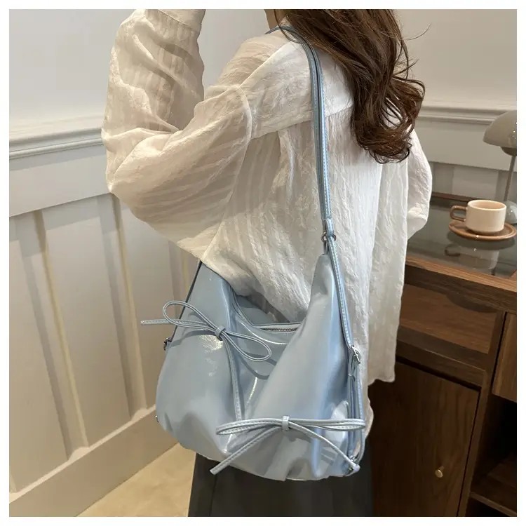 Women's White Bow Shoulder Bag 2024 Casual Large Capacity — feature 18