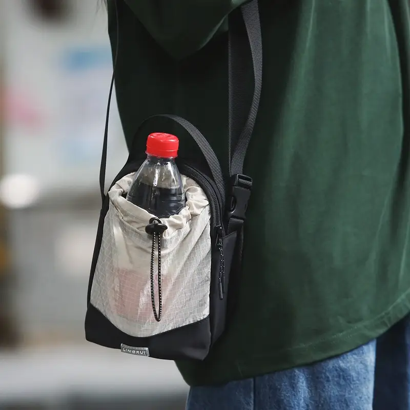 Black Crossbody Phone Bag for Men Lightweight Mobile Carry - Image 4