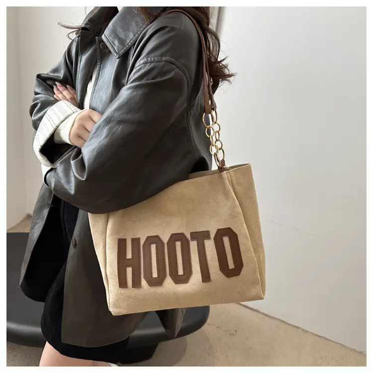Black Letter Print Shoulder Bag for Women — feature 15