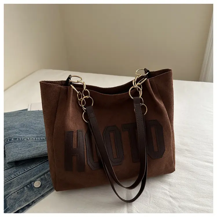 Black Letter Print Shoulder Bag for Women — feature 16