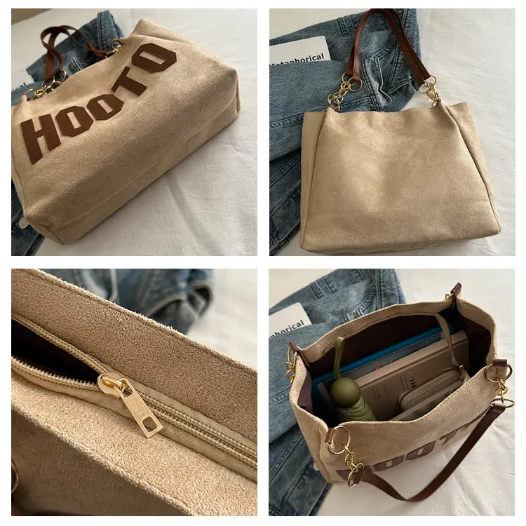 Black Letter Print Shoulder Bag for Women — feature 9