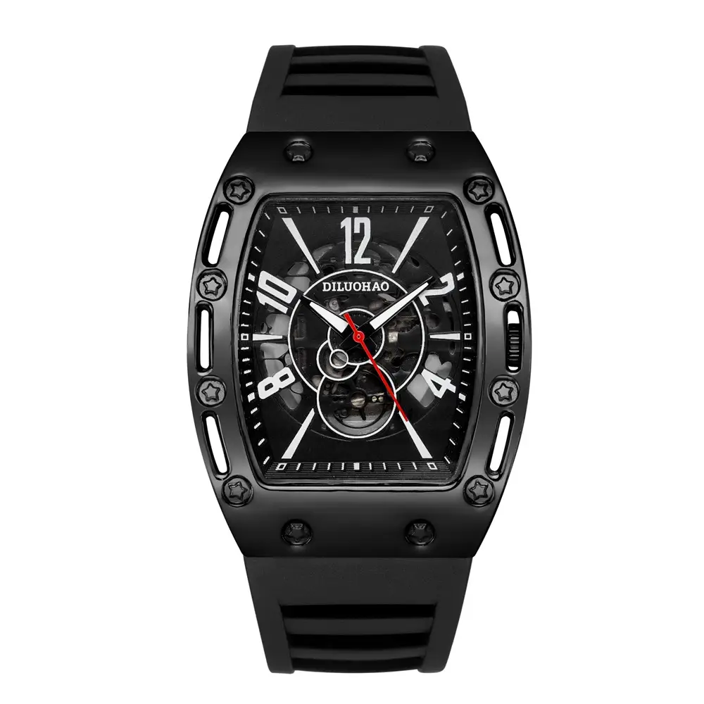 Men's Black Silicone Large Dial Quartz Watch - Image 6