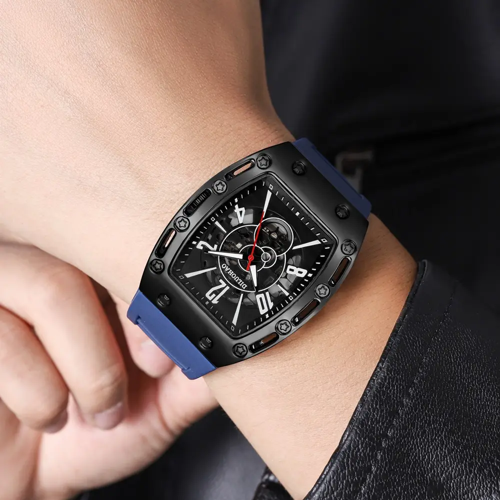 Men's Black Silicone Large Dial Quartz Watch — feature 6