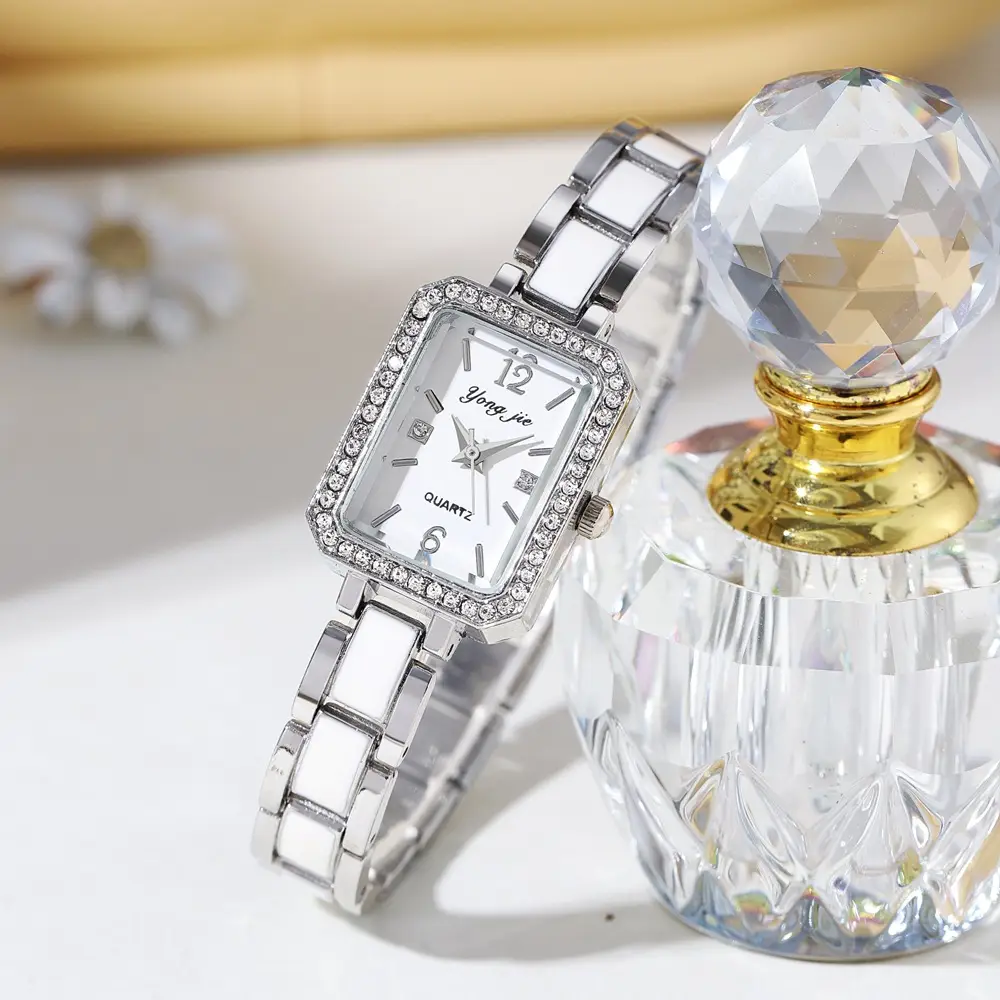 Square Diamond Watch for Women Hot Alloy Bracelet - Image 2