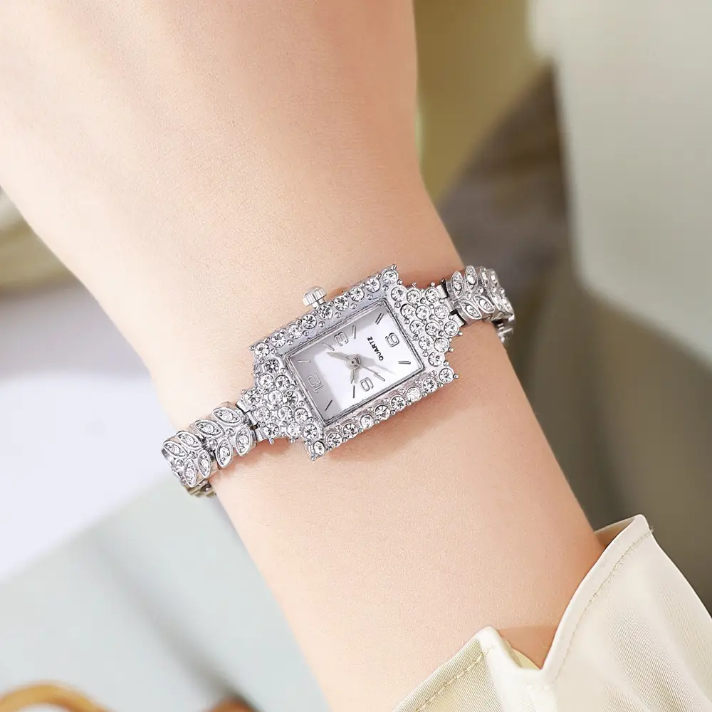 Square Diamond Bracelet Watch for Women - Image 5