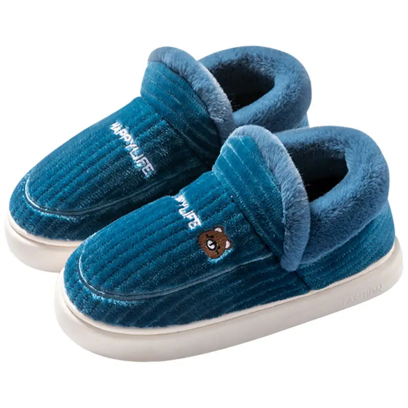 plus size Thickened Winter Cotton Slippers for Men fleece-lined Outer Wearing Home Warm Thick Sole Non-slip Cotton Shoes with Free Shipping for Women - Image 12
