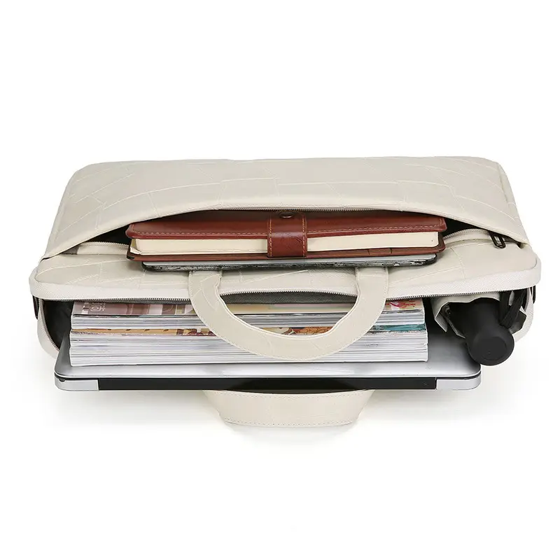 Black Cuff Leather Laptop Shoulder Bag Business Commuter - Image 7