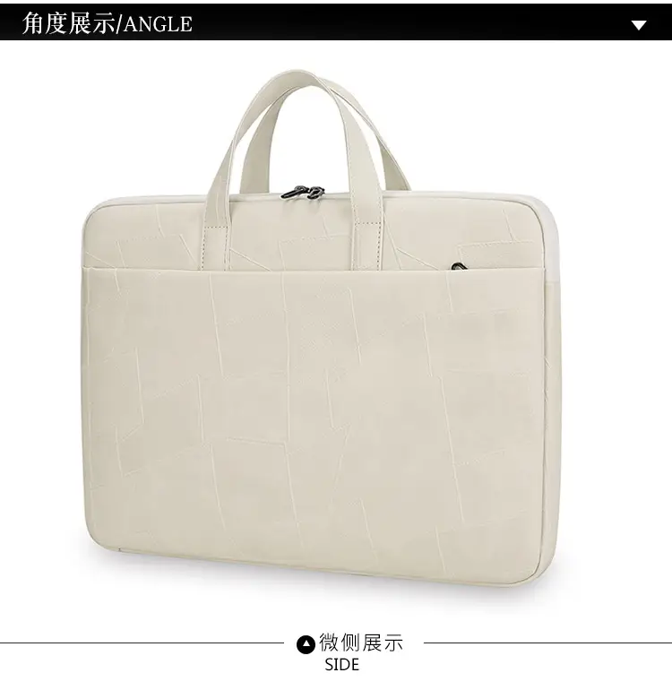 Black Cuff Leather Laptop Shoulder Bag Business Commuter — feature 24