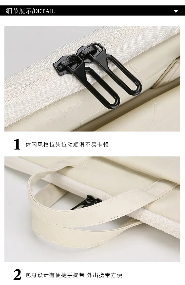Black Cuff Leather Laptop Shoulder Bag Business Commuter — feature 28