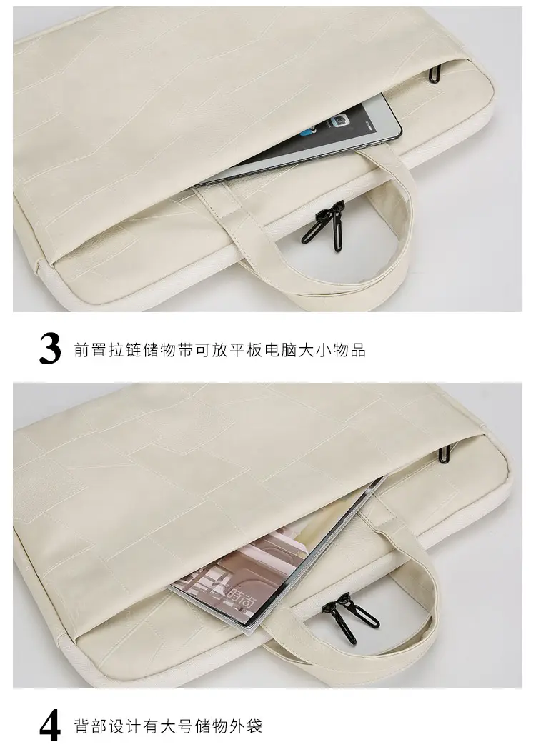 Black Cuff Leather Laptop Shoulder Bag Business Commuter — feature 29