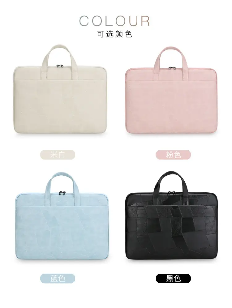 Black Cuff Leather Laptop Shoulder Bag Business Commuter — feature 3