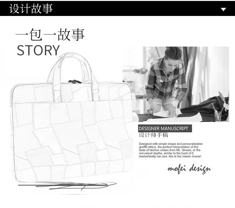 Black Cuff Leather Laptop Shoulder Bag Business Commuter — feature 8