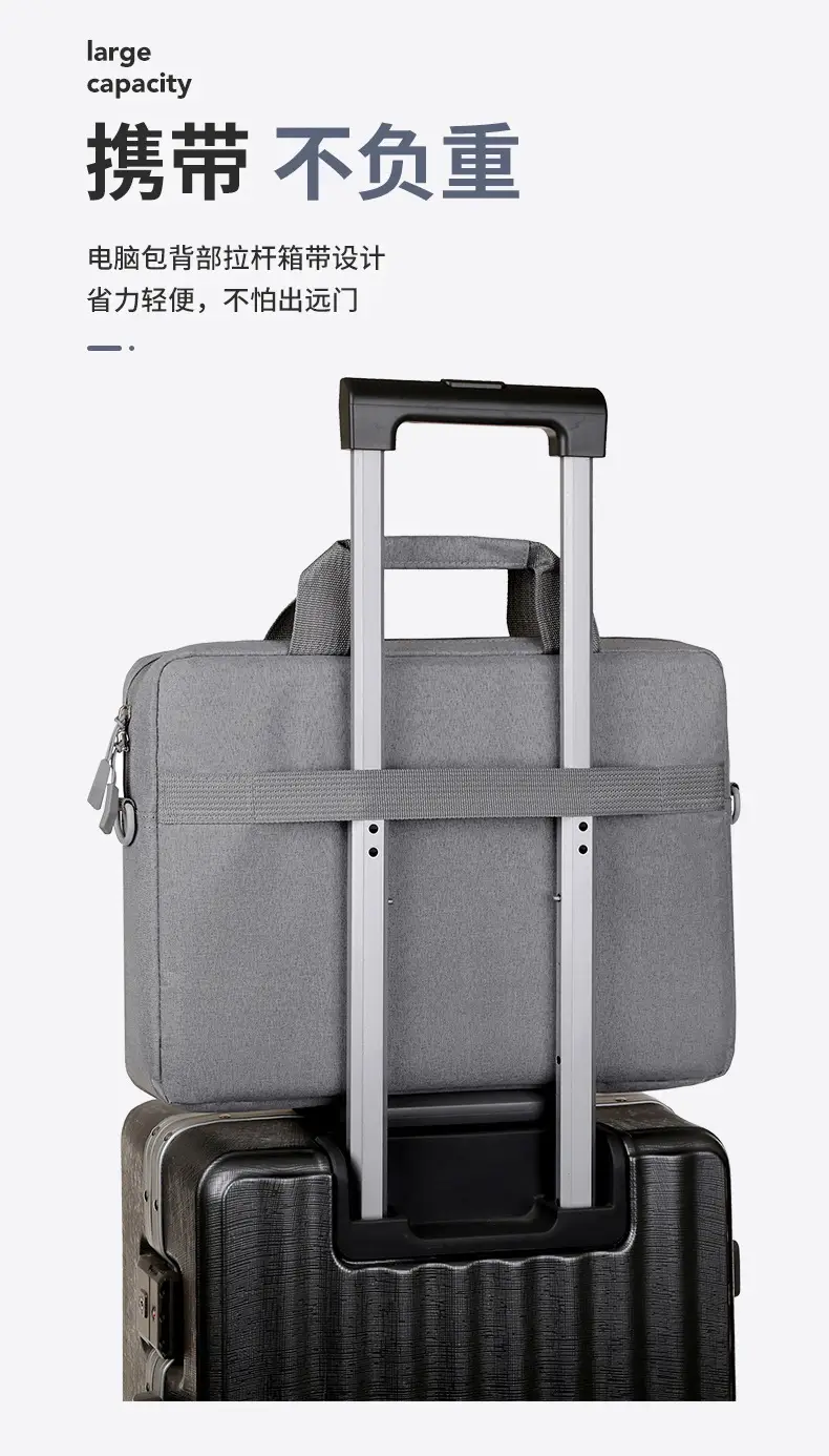 Lightweight Laptop Bag Grey Shoulder Crossbody — feature 12