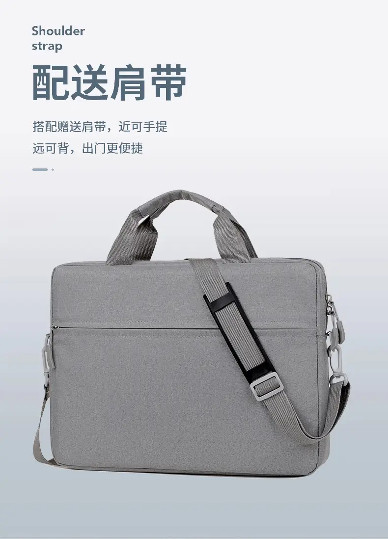 Lightweight Laptop Bag Grey Shoulder Crossbody — feature 13