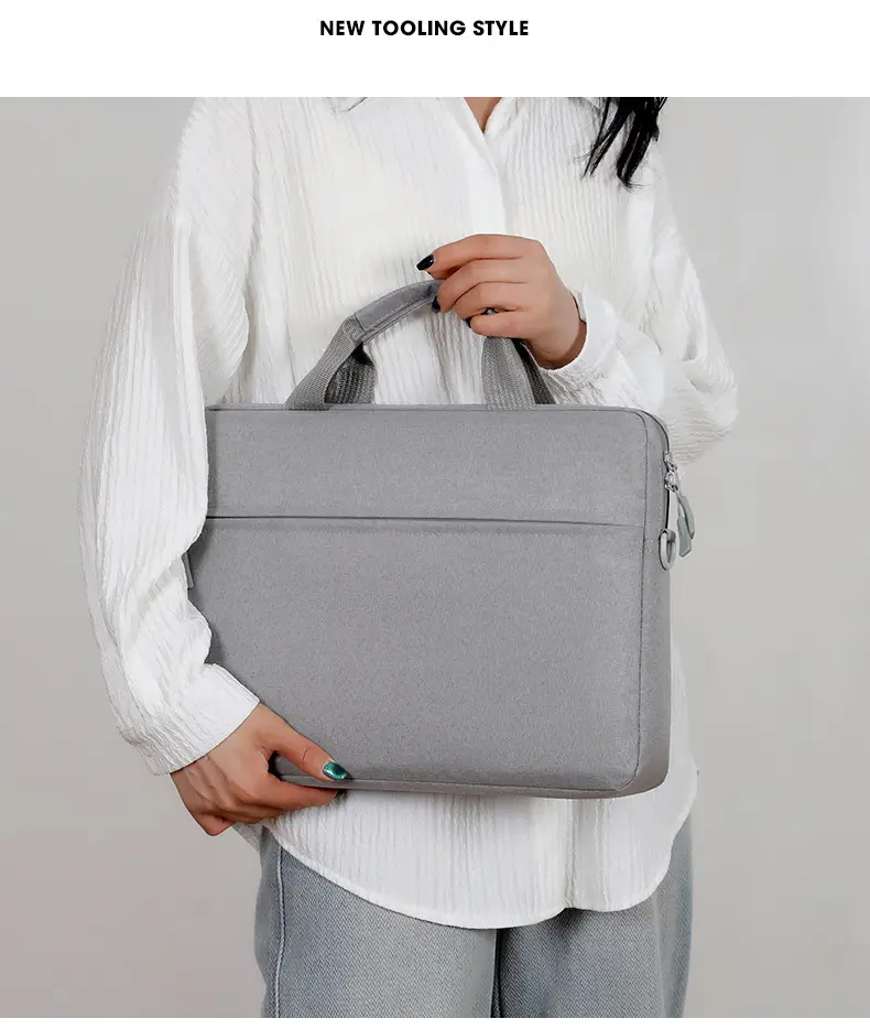 Lightweight Laptop Bag Grey Shoulder Crossbody — feature 21