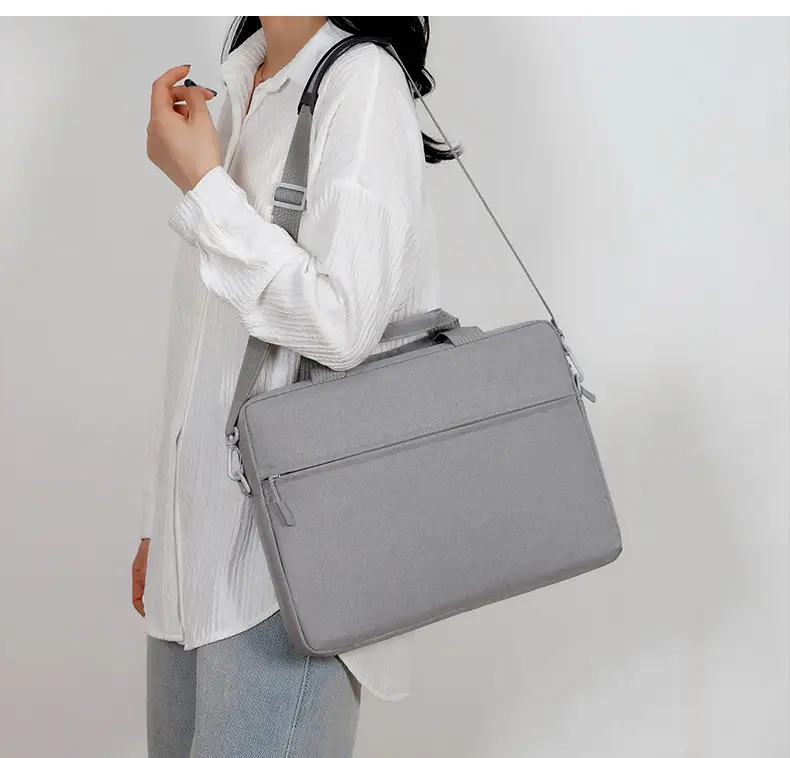Lightweight Laptop Bag Grey Shoulder Crossbody — feature 22