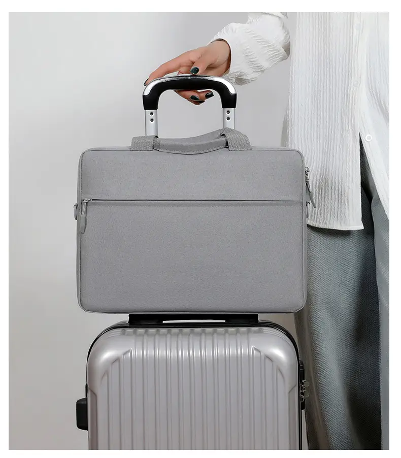 Lightweight Laptop Bag Grey Shoulder Crossbody — feature 24