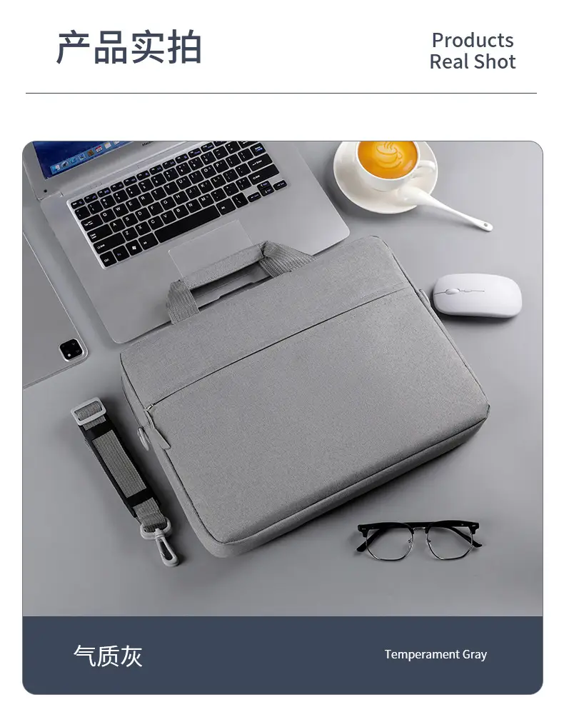 Lightweight Laptop Bag Grey Shoulder Crossbody — feature 25