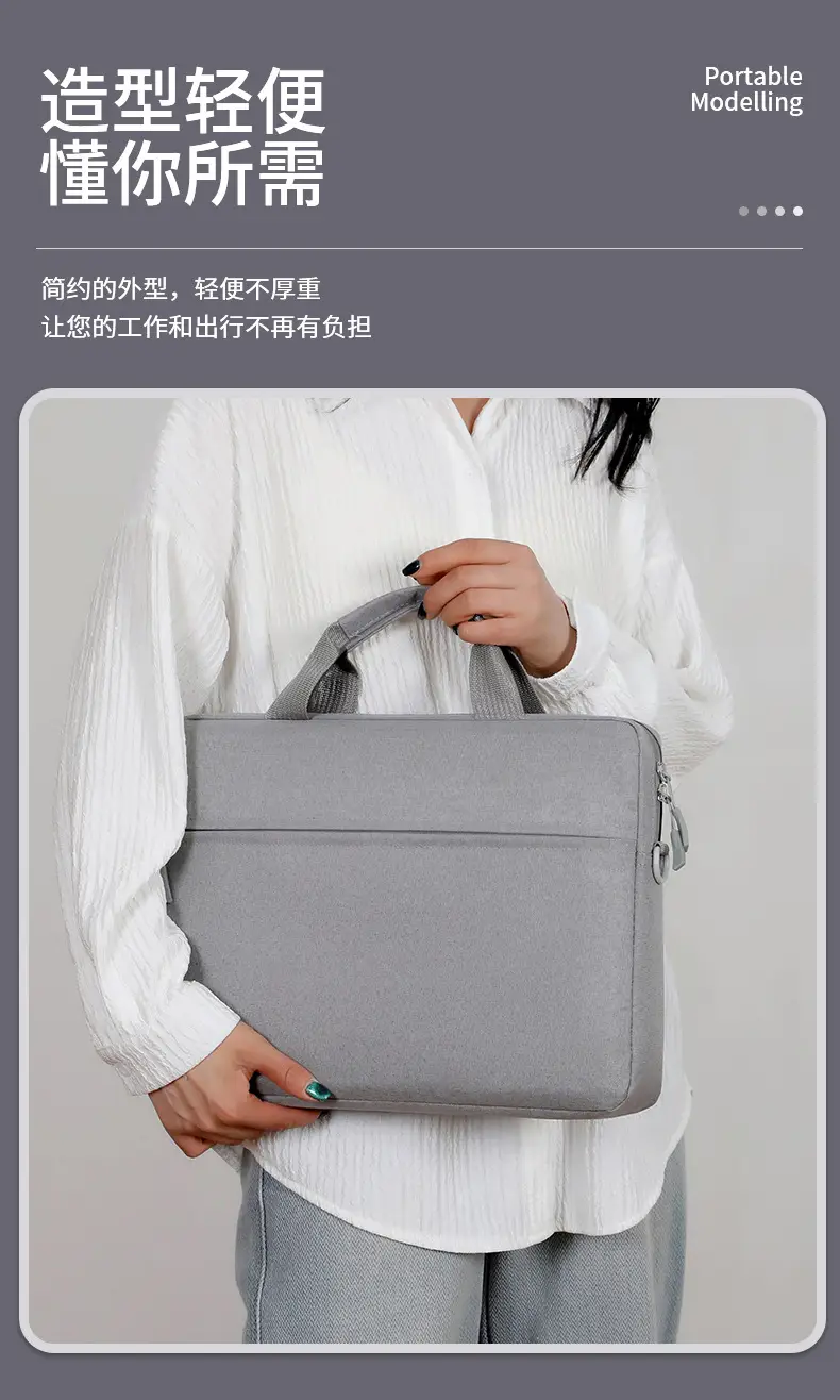 Lightweight Laptop Bag Grey Shoulder Crossbody — feature 4