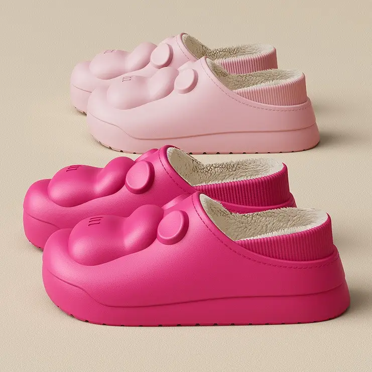 Pink Bear Design Women's Winter Sneakers with Thick Non-Slip Sole - Image 6