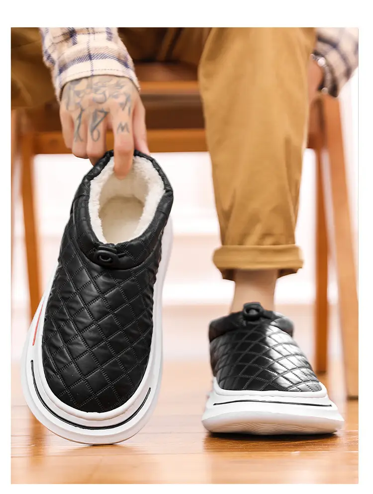 Cotton Slippers Autumn and Winter New Home Indoor Couple Plus Velvet Bag with Cotton Shoes Thick Sole Dung Feeling Maomao Bread Shoes — feature 13
