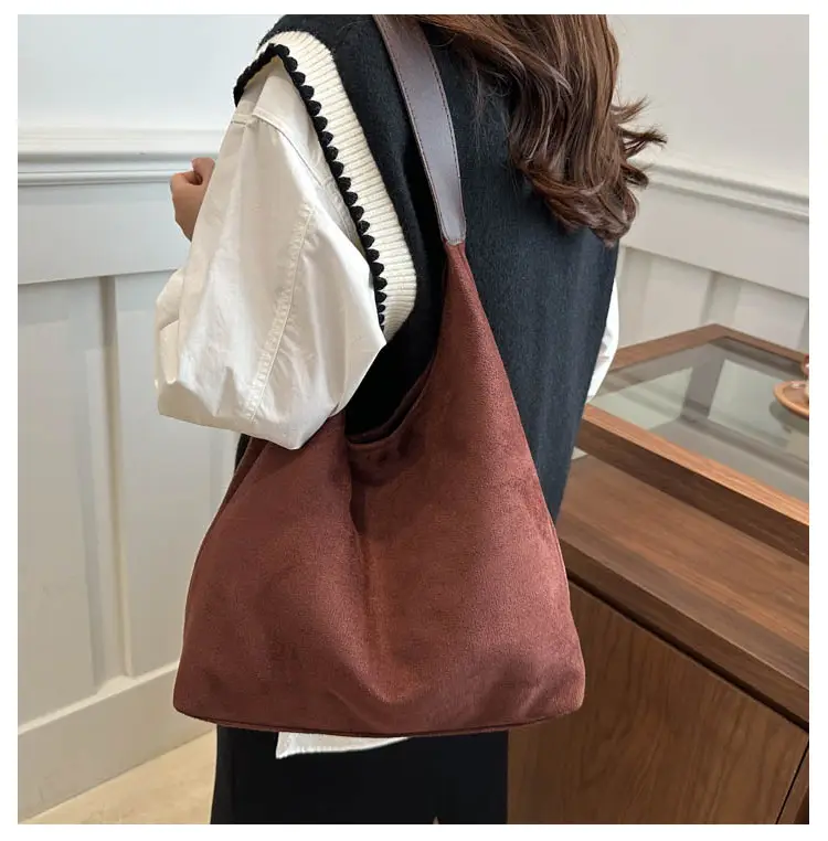Large Capacity Women's Tote Bag Brown 2024 — feature 12