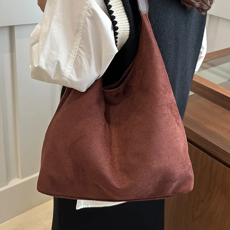 Large Capacity Women's Tote Bag Brown 2024 - Image 5
