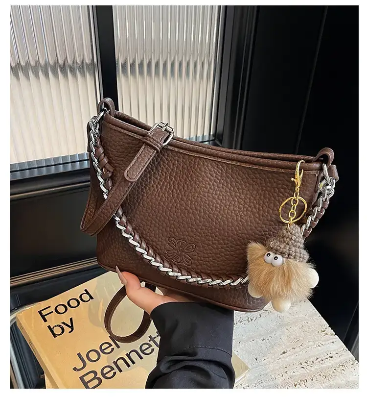 White Korean-style Shoulder Crossbody Tote Bag — feature 1