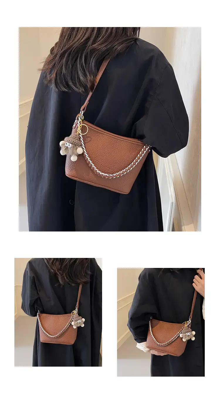 White Korean-style Shoulder Crossbody Tote Bag — feature 10