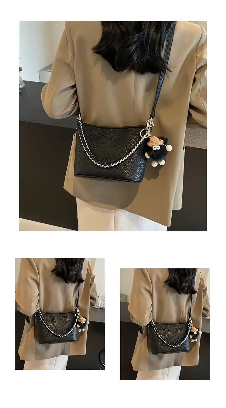 White Korean-style Shoulder Crossbody Tote Bag — feature 13