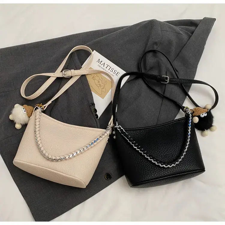 White Korean-style Shoulder Crossbody Tote Bag — feature 16