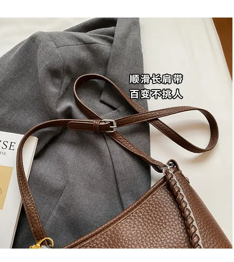 White Korean-style Shoulder Crossbody Tote Bag — feature 3