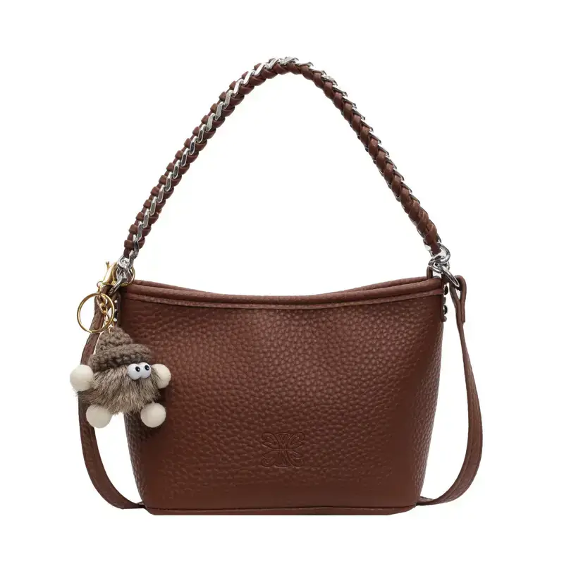 White Korean-style Shoulder Crossbody Tote Bag - Image 2