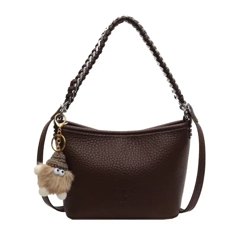 White Korean-style Shoulder Crossbody Tote Bag - Image 3