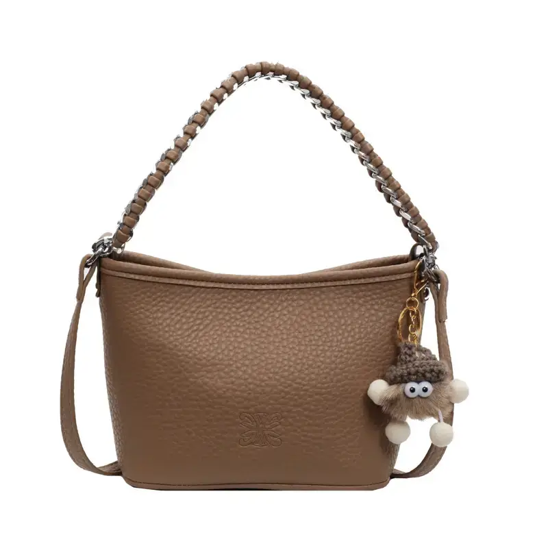 White Korean-style Shoulder Crossbody Tote Bag - Image 5