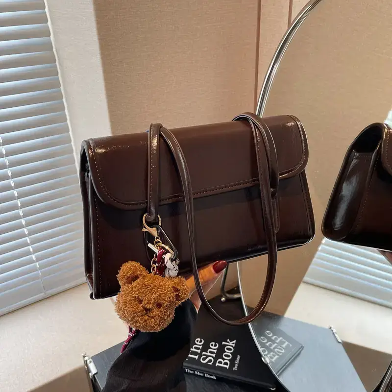 Vintage Brown Leather Shoulder Bag for Women 2024 - Image 6