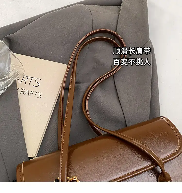 Vintage Brown Leather Shoulder Bag for Women 2024 — feature 3
