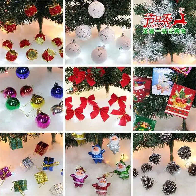 Christmas Snowflake Pine Cone Bow Ornaments 3m Gold Trim - Image 76