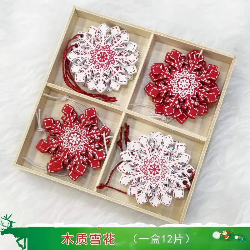 Christmas Snowflake Pine Cone Bow Ornaments 3m Gold Trim - Image 19