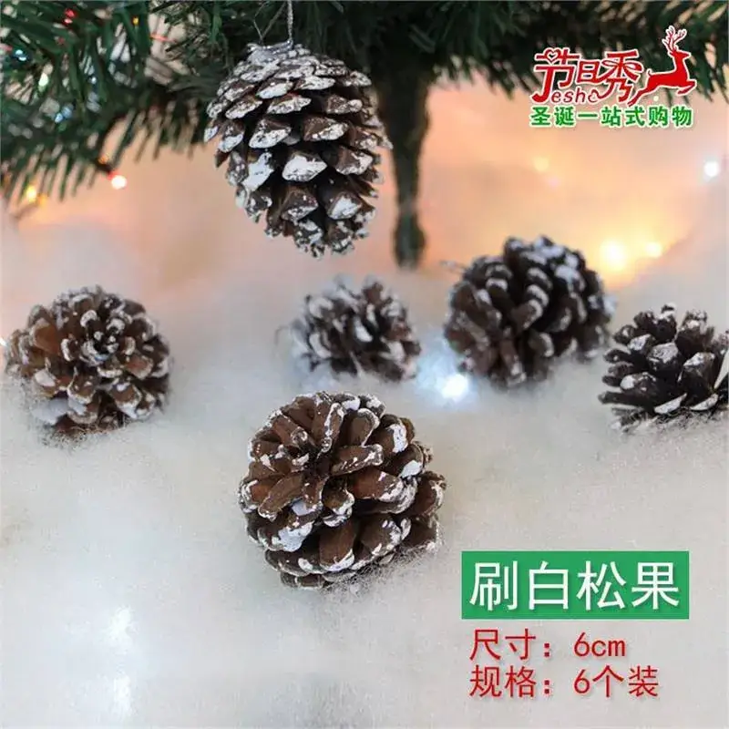 Christmas Snowflake Pine Cone Bow Ornaments 3m Gold Trim - Image 28