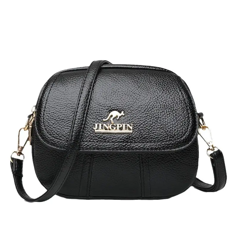 Women's Small Crossbody Bag Purple Leather Three Layer - Image 9