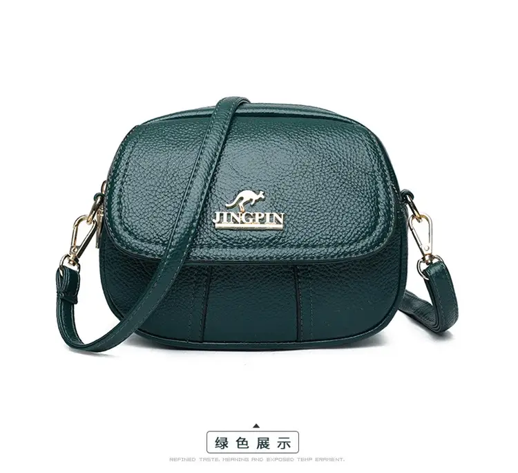 Women's Small Crossbody Bag Purple Leather Three Layer — feature 21